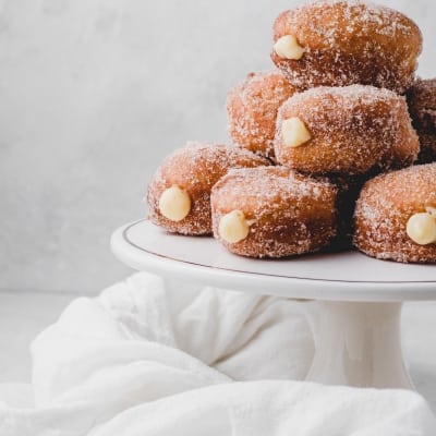 Cinnamon Sugar Donuts with Cream Filling