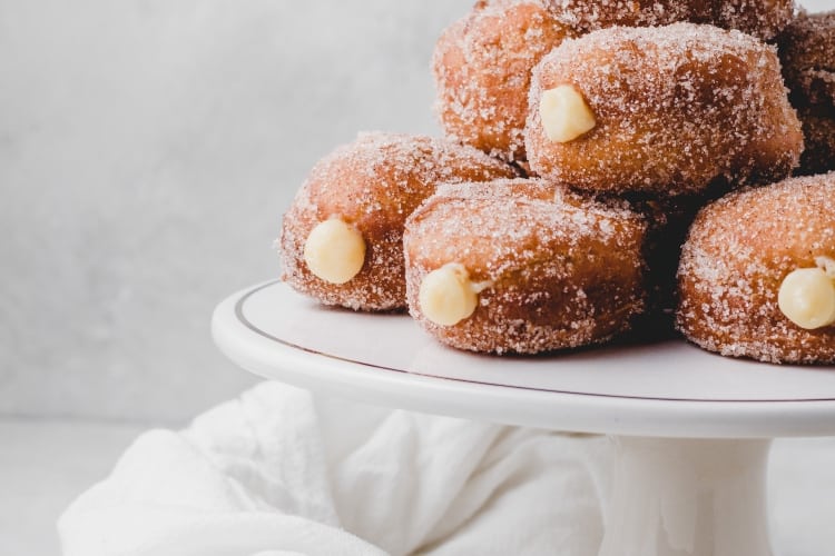 Cinnamon Sugar Donuts with Cream Filling