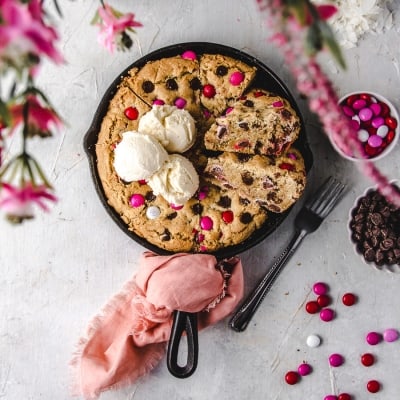 Coconut Chocolate Chip Skillet Cookie